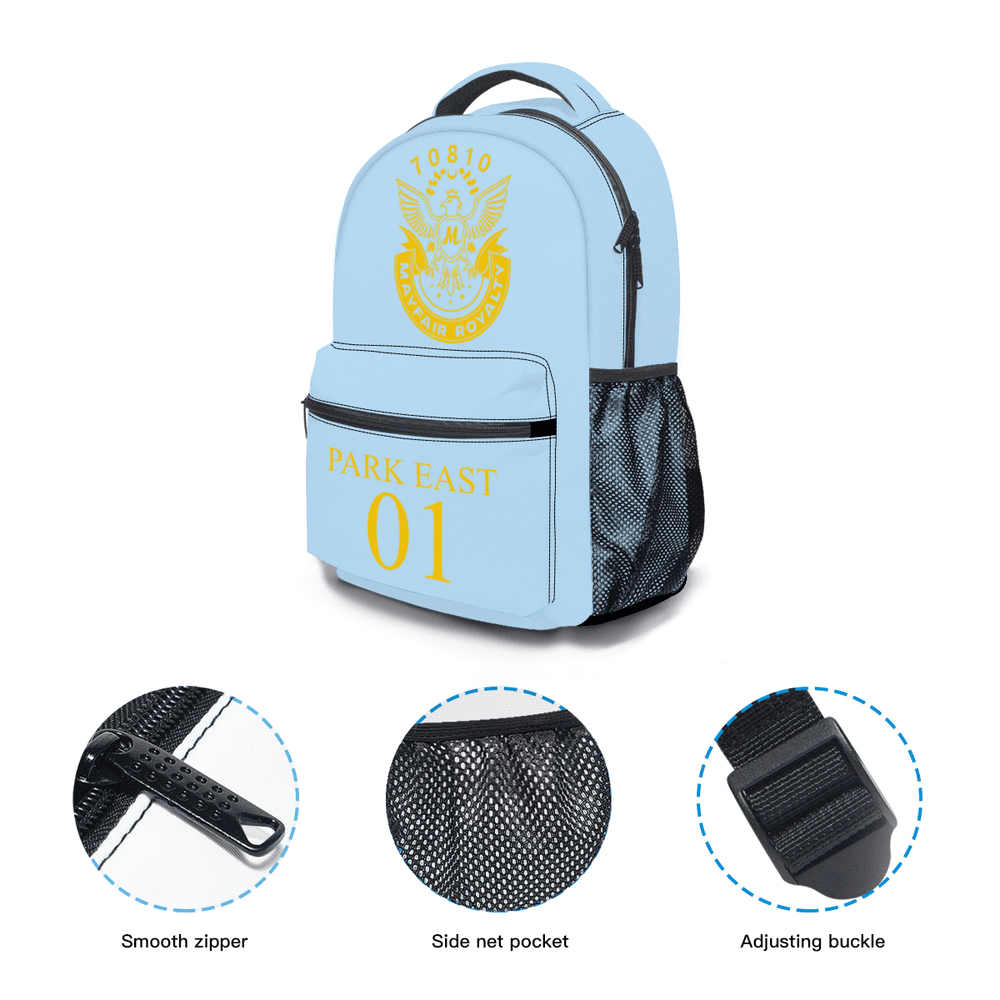 Mayfair Royalty Sky Blue and Gold Park East Backpack - Image 3
