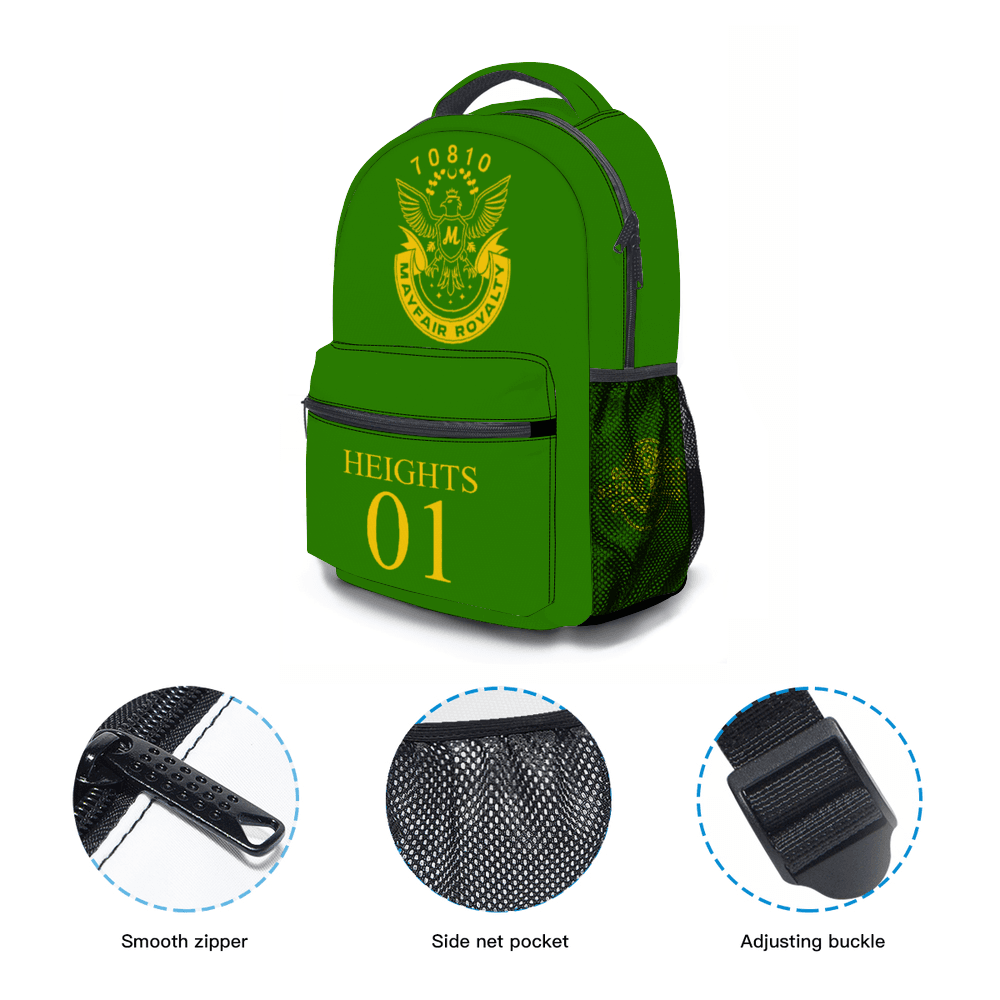 Mayfair Royalty Green and Gold Heights Backpack - Image 3