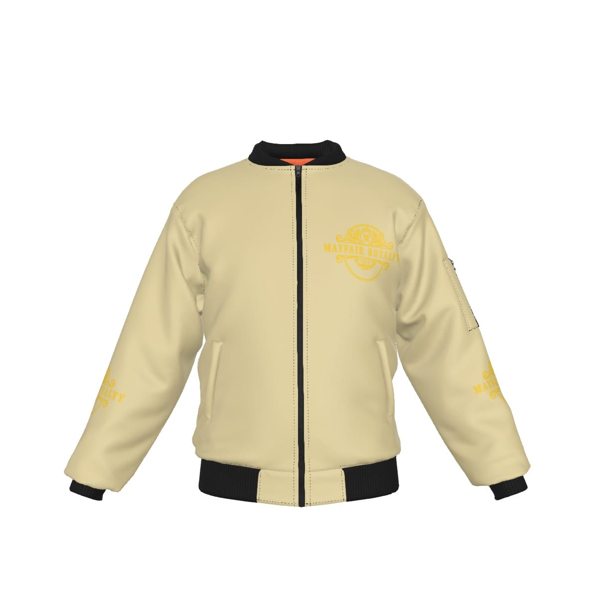 Mayfair Royalty Men's Tan and Gold Bomber Jacket