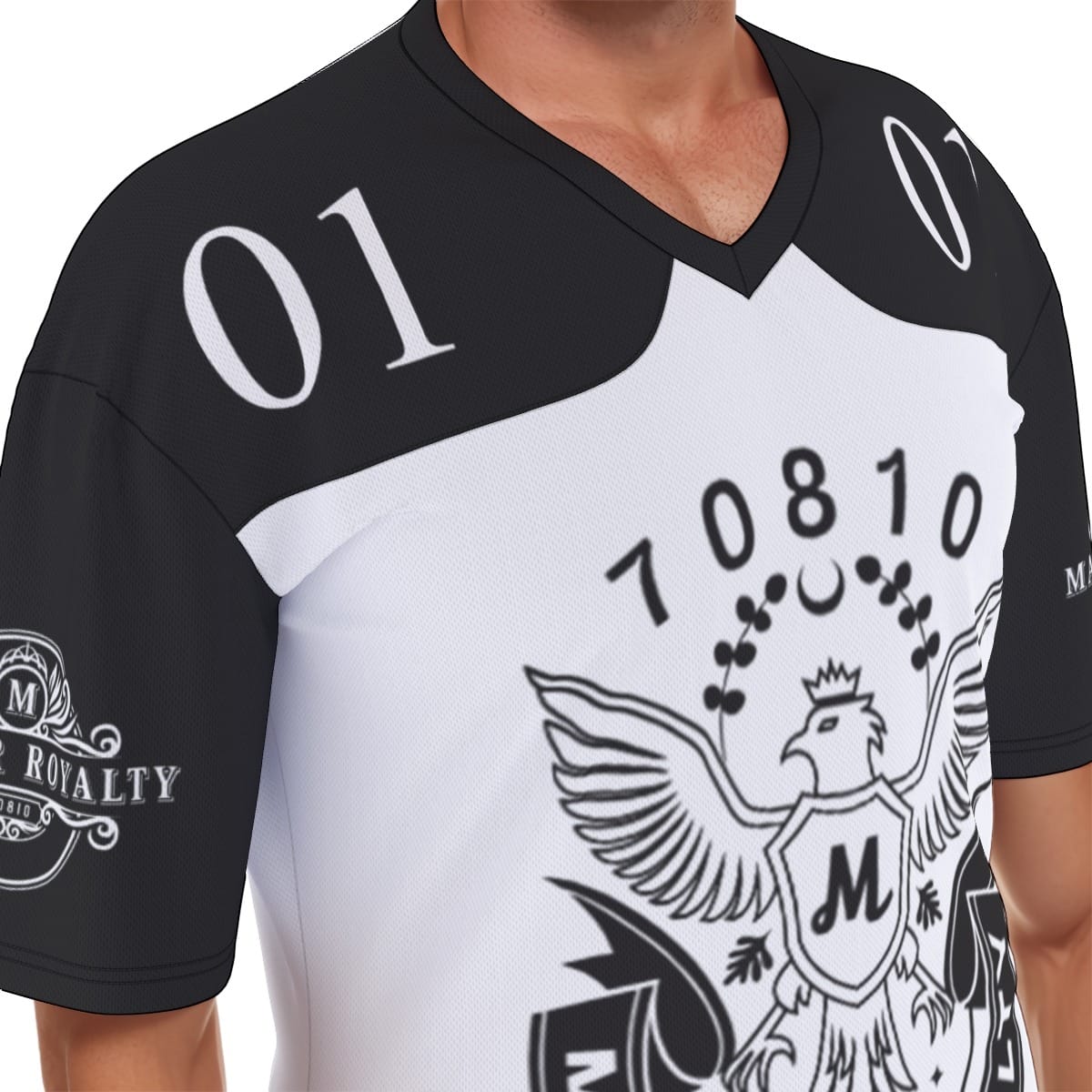 Mayfair Royalty Heights White and Black Football Jersey - Image 6