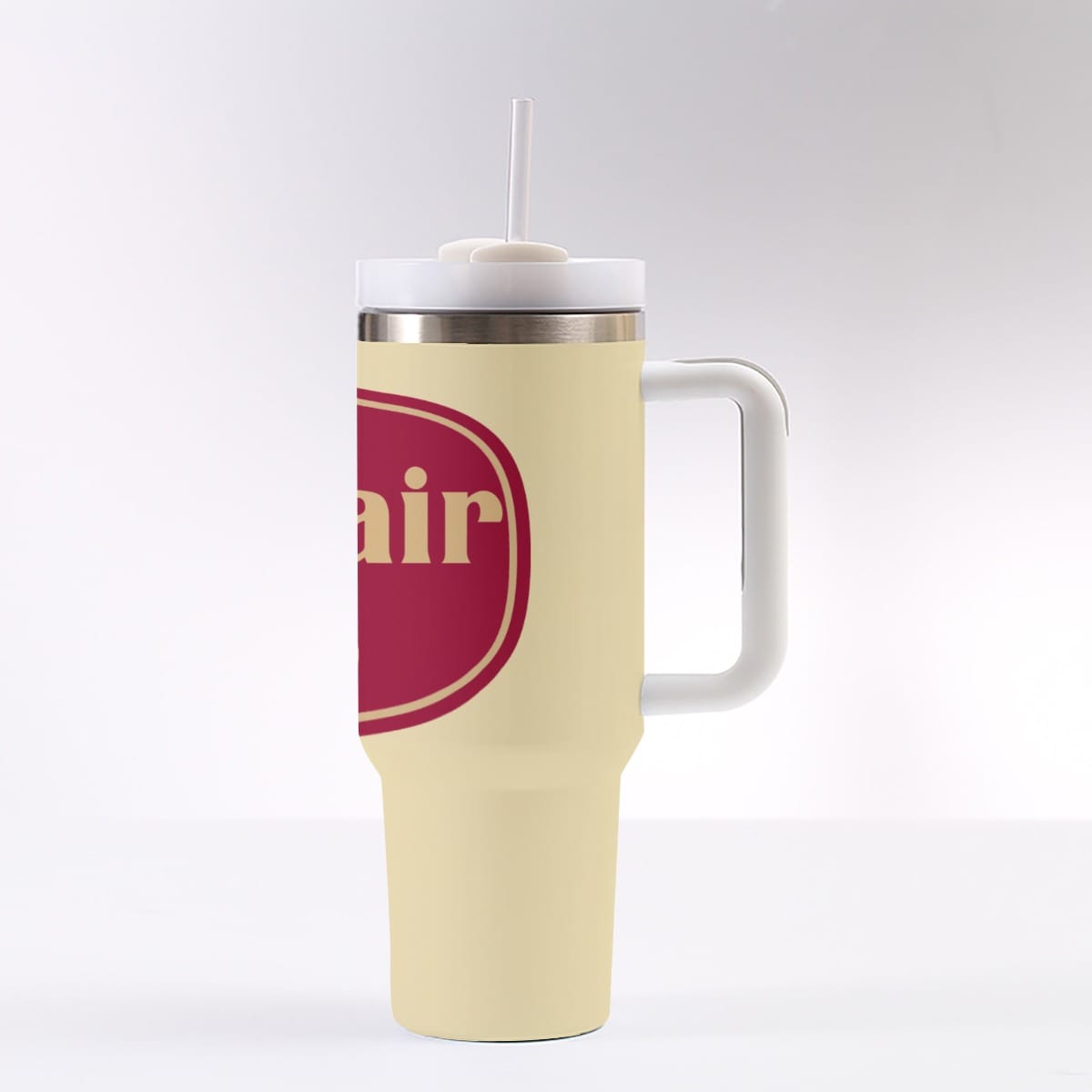 Mayfair Heights Tan Old English 40 OZ Tumbler With Handle - Image 4