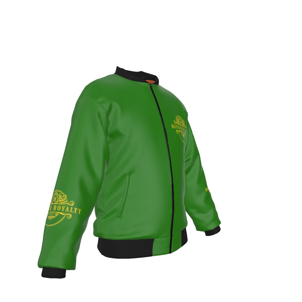 Mayfair Royalty Men's Green and Gold Bomber Jacket - Image 3