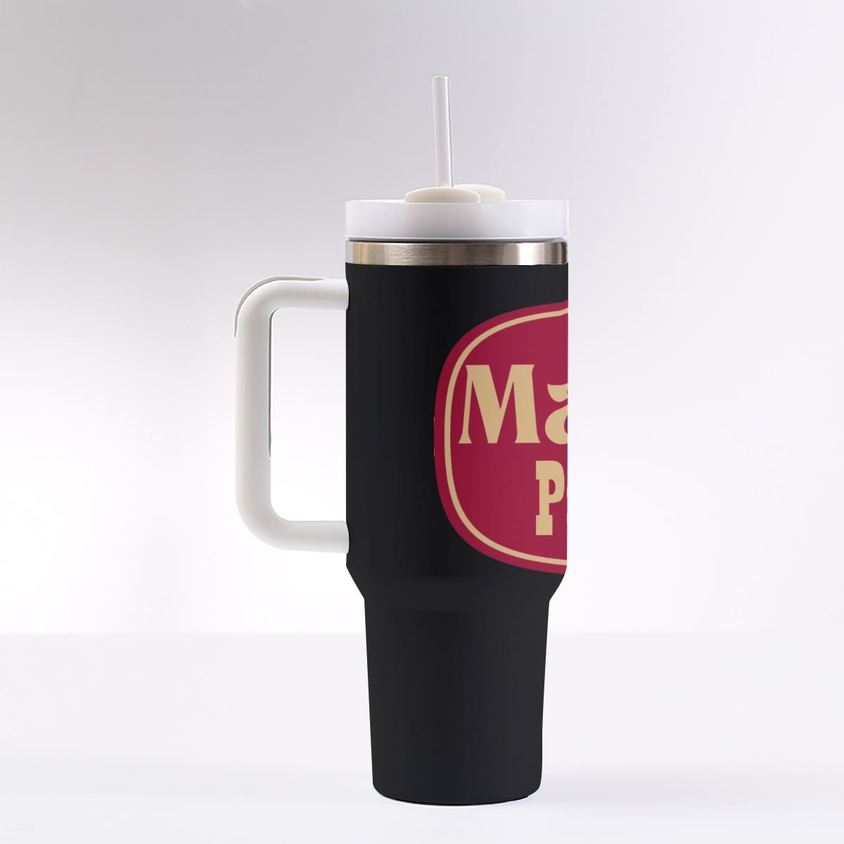 Mayfair Park East Old English Black 40 OZ Tumbler With Handle - Image 5