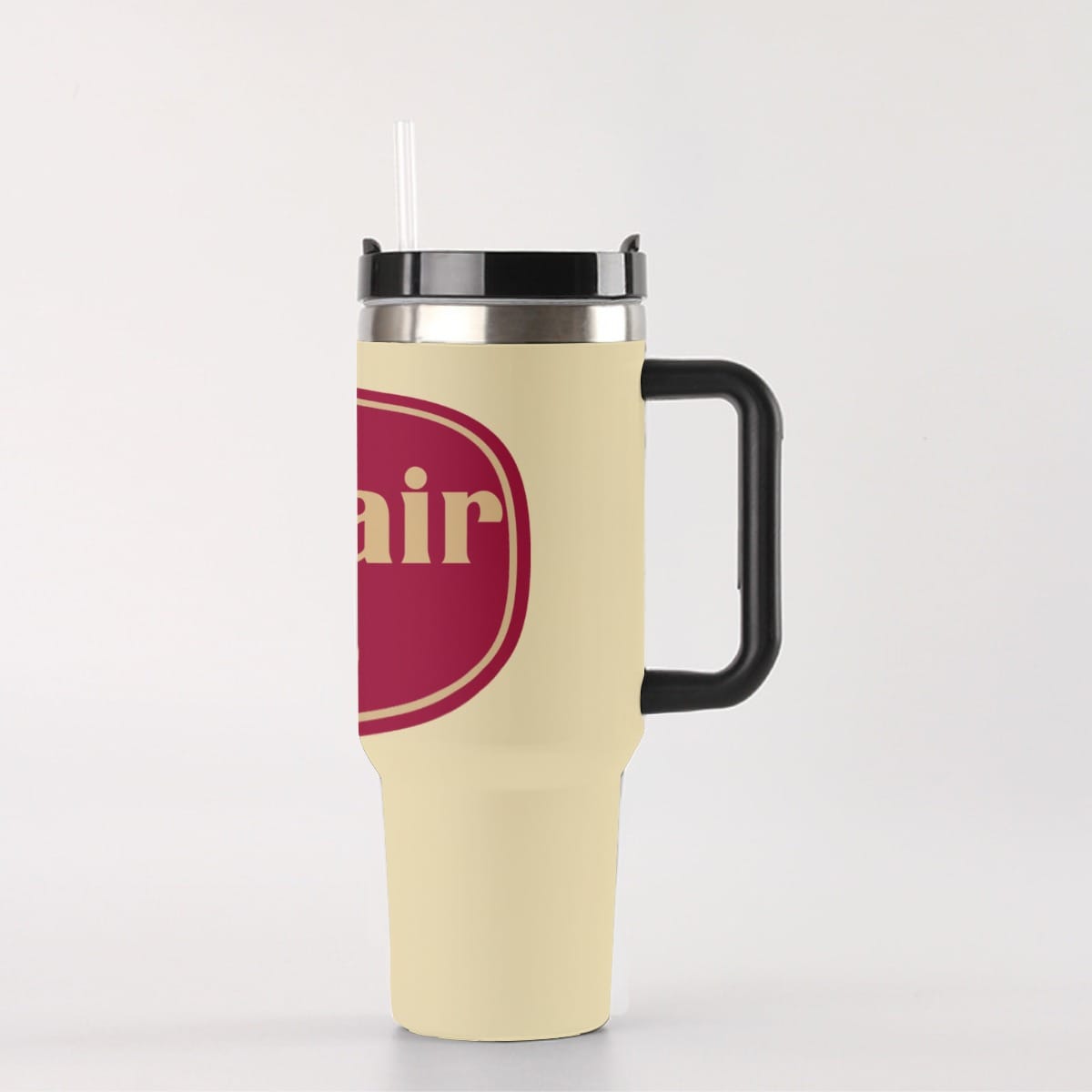 Mayfair Heights Tan Old English 40 OZ Tumbler With Handle - Image 2