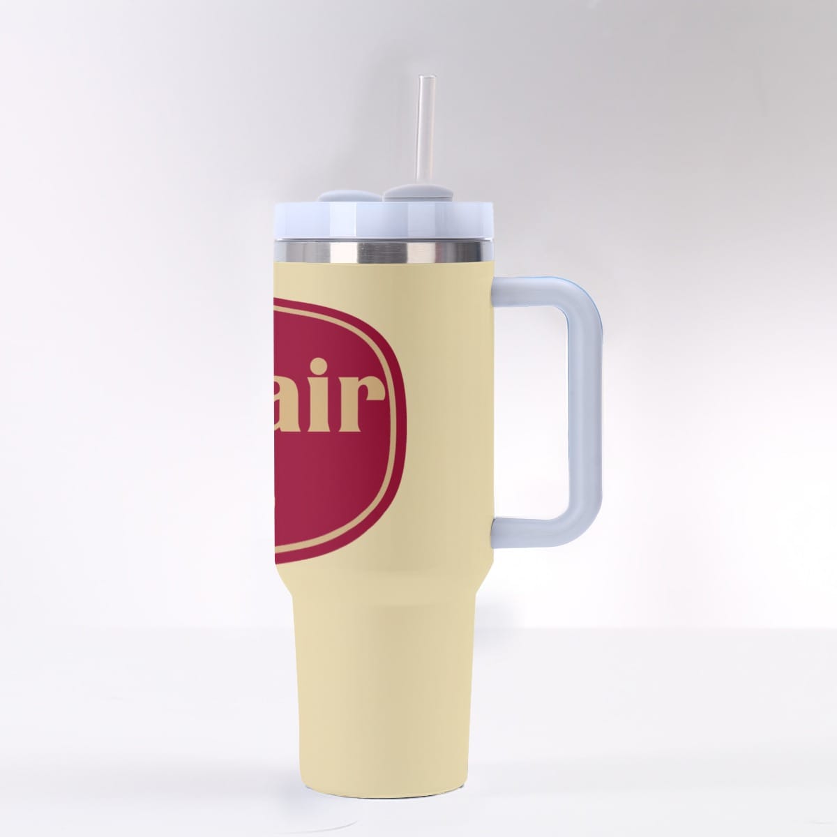 Mayfair Heights Tan Old English 40 OZ Tumbler With Handle - Image 6