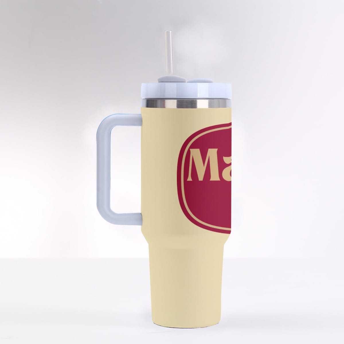 Mayfair Heights Tan Old English 40 OZ Tumbler With Handle - Image 5