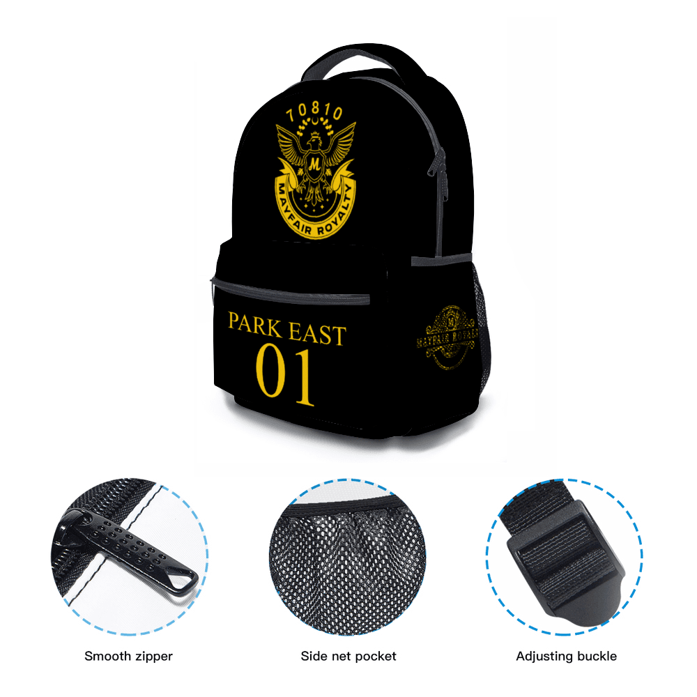 Mayfair Royalty Black and Gold Park East Backpack - Image 3