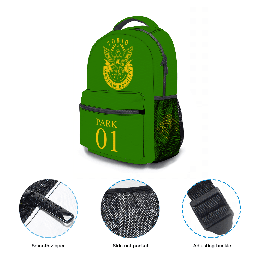 Mayfair Royalty Green and Gold Park Backpack - Image 3